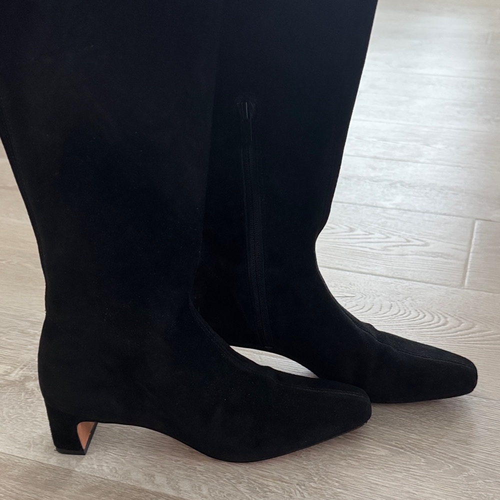 Vince Black Suede Heeled Saira Boots